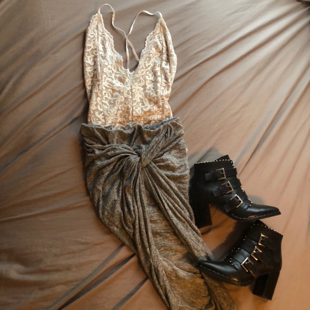 Asymmetrical Grey Skirt